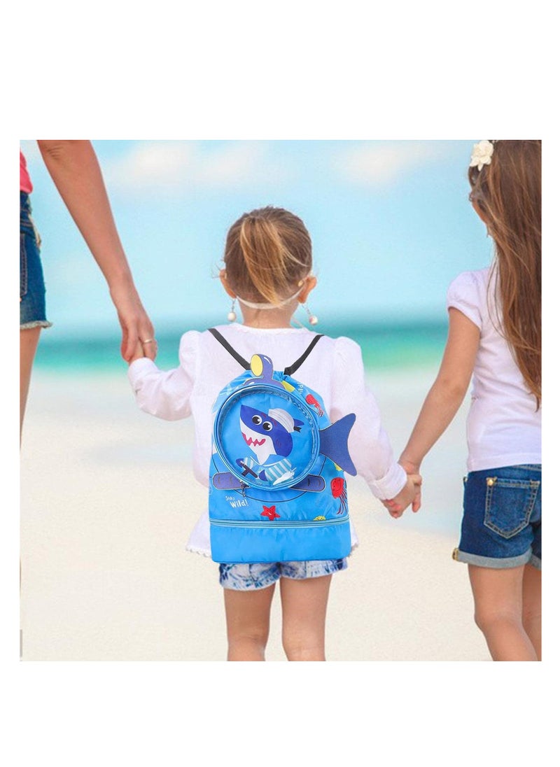 RATSAW Childrens Dry and Wet Separation Swimming Bag Portable Waterproof Drawstring Backpack Swim Sports Pool Beach Bag  - Image 2