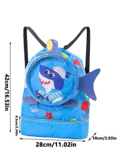 RATSAW Childrens Dry and Wet Separation Swimming Bag Portable Waterproof Drawstring Backpack Swim Sports Pool Beach Bag  - Image 5