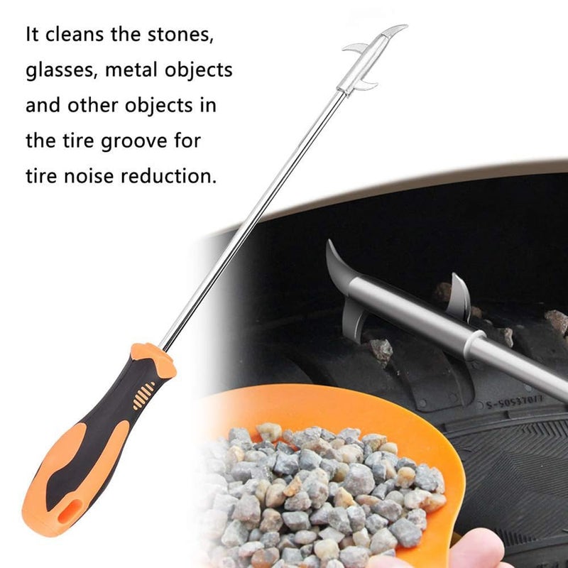 Maplekart Multipurpose Tyre Stone Remover Tool - Car and Truck Tire Cleaning Hook With Solid Rubber Handle for Motor Bike and Wheel Maintenance - Image 2