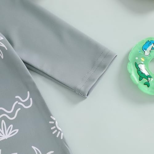 ZyHwShine Toddler Infant Baby Boy Swimsuit Newborn Rash Guard Baby Boys Girls One Piece Zipper Bathing Suit Swimwear (a-V-Green, 6-12 Months) - Image 4