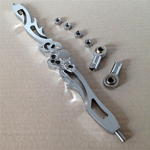 HONGK- Chrome Skull Shift Linkage Compatible with H-D Softail Fxdwg Dyna Glide Flhr Flt [B01C0SR62E] - Image 3