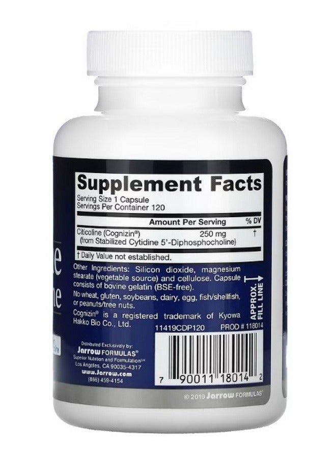 jarrow formulas Citicoline CDP Choline 250 mg 120 Capsules - Image 2