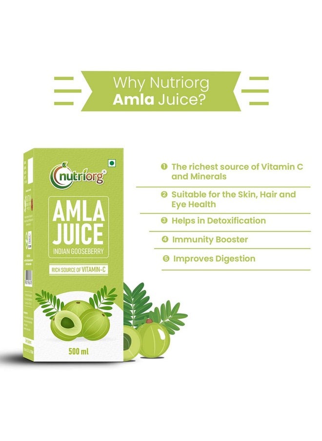 nutriorg Nutriorg Amla & Wheat Grass Juice - 500 ml | Company Own Farmlands | Immunity Booster | Detoxification  - Image 3