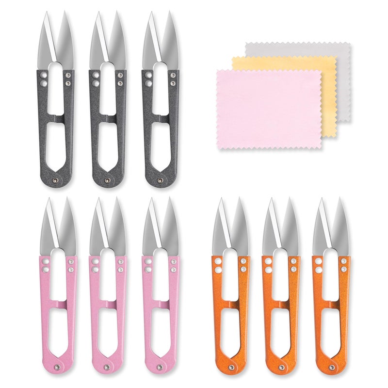 TaShow 9 Pcs 4.1 Inch Sewing Scissors Thread Snips, High-Carbon Steel Yarn Snips, Thread Snippers, Sewing Snips Thread Cutter Scissors for Stitch, Knitting, Mini DIY Supplies, Crafts - Image 1