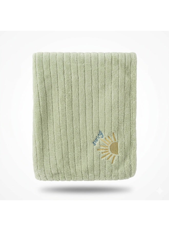 Hope Super Soft Hair Towel Bath Cap, Absorbent Quick-Drying Thick 100% Cotton Triangle Shape, Solid Color Stripe Style Hair Wrap for Wet Hair After Shower, Bathing and Everyday Hair Care for Women - Image 4
