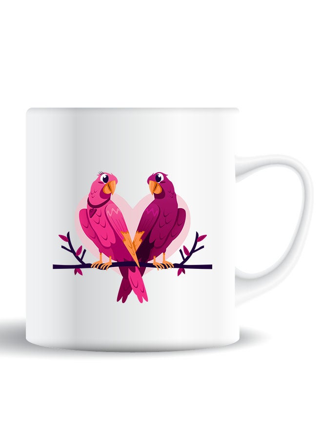 Theodor Premium Quality Two Sided Printed Coffee Mug Tea Cup Love Birds For Home Office, Kids Men Women - Image 1
