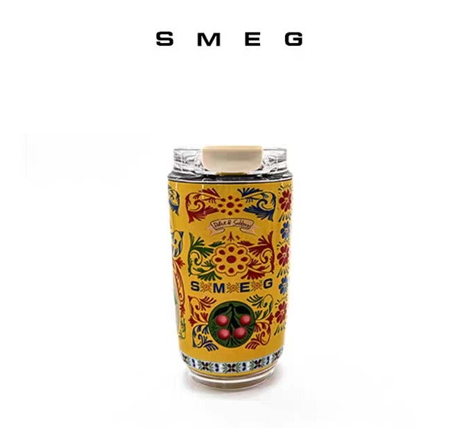 SMEG Sicily wall mug 320ml Travel Coffee Mug, Insulated Beverage Cup With Leakproof Lid, Long Lasting Coffee Tumbler With Lid And , Travel Coffee Thermos - Image 1