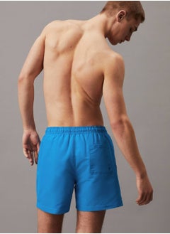 CALVIN KLEIN Men's Medium Drawstring Swim Shorts - Intense Power - Polyester, Blue  - Image 3