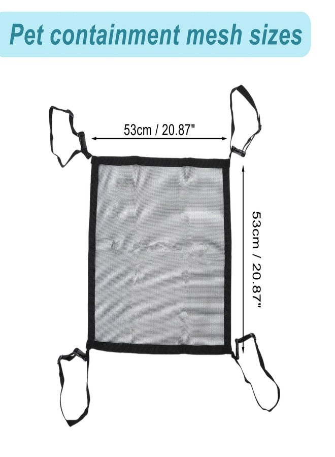 GLIDESMOOTH Dog Car Net Barrier, with Adjustable Rope and Hook, Pet Barrier Backseat Dog Car Net, for SUV Pickup, Dog Car Net Barrier, Black, 20.87"x20.87" - Image 2