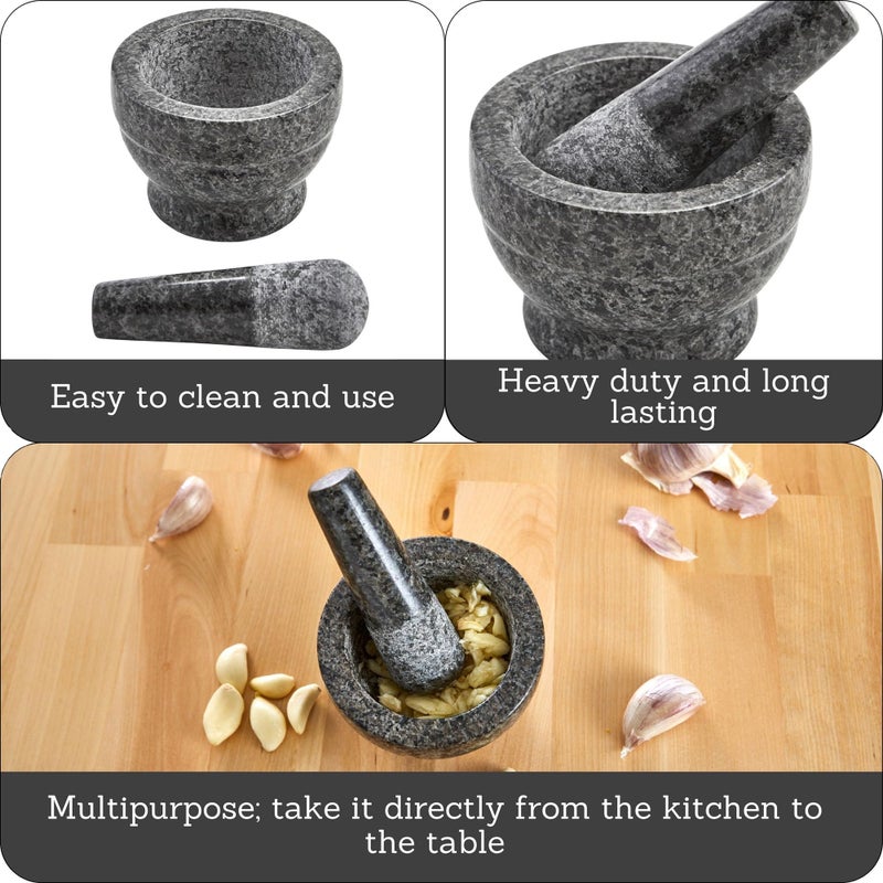 IMUSA USA Small Polished Mortar and Pestle, 3.75â€, Granite - Image 2