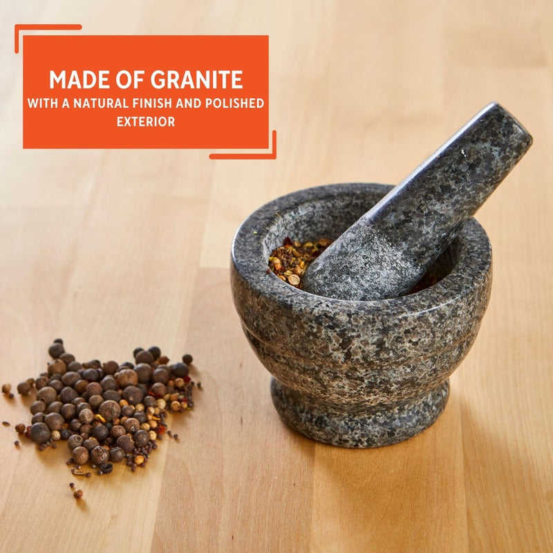 IMUSA USA Small Polished Mortar and Pestle, 3.75â€, Granite - Image 3