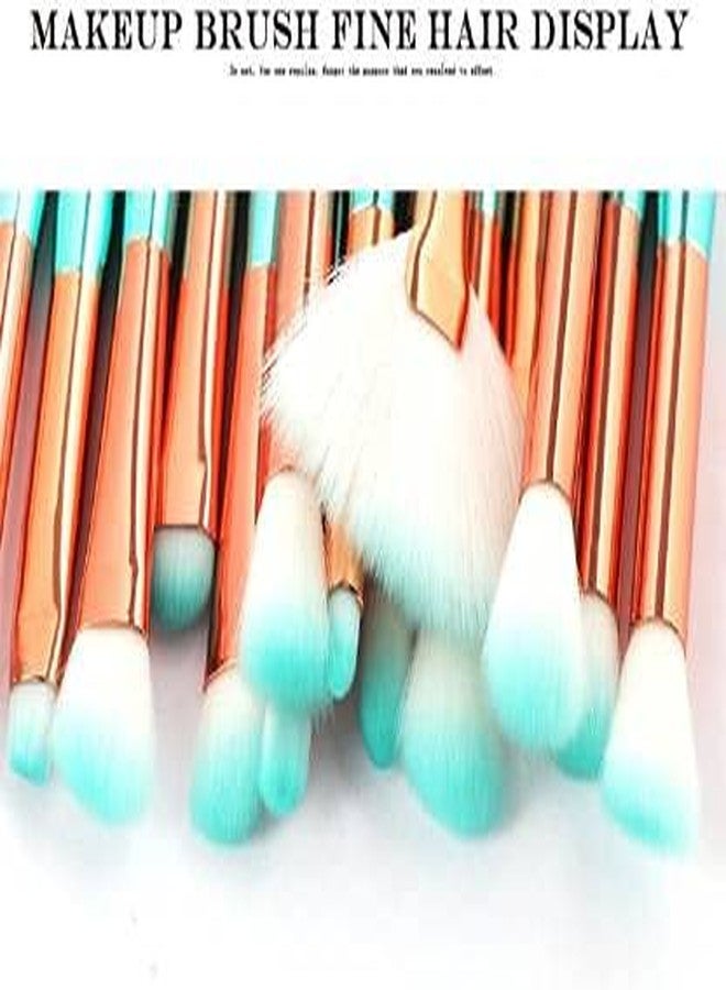 ليلي مجموعة فرش مكياج احترافية ثلاثية الأبعاد على شكل حورية البحر، عبوة ملونة من 10 فرش تجميلية للوجه والعينين، بودرة، كريم أساس، أحمر خدود (جودة عالية) - Image 3