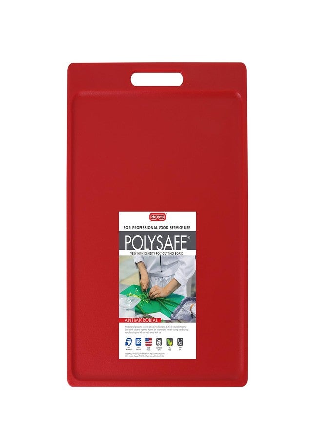 Dexas NSF Certified Polysafe Cutting Board with Handle, 11 x 14.5 Inches, Reversible Kitchen Cutting Board, Red - Image 2