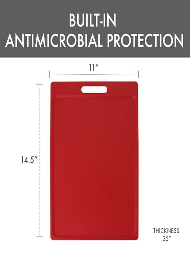 Dexas NSF Certified Polysafe Cutting Board with Handle, 11 x 14.5 Inches, Reversible Kitchen Cutting Board, Red - Image 4