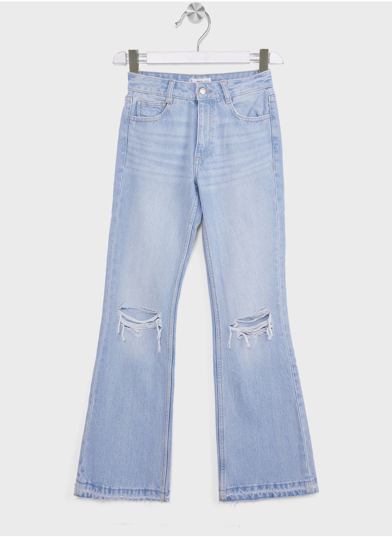 MANGO - Youth Distressed Flared Jeans - Image 1
