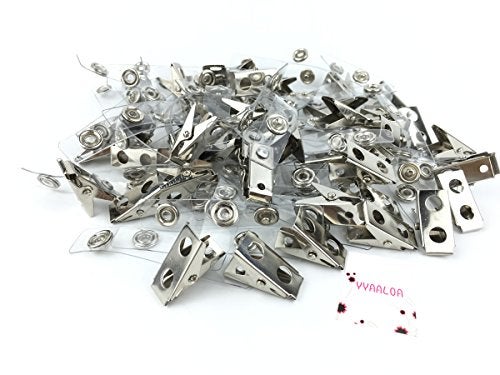 YYaaloa Badge Clips 30pcs Double Hole Metal Name Tags Holder with PVC Straps, ID Strap Clip Adapter ID Badge Clips, Clear,30 Clips per Pack (Clear 30pcs) - Image 5