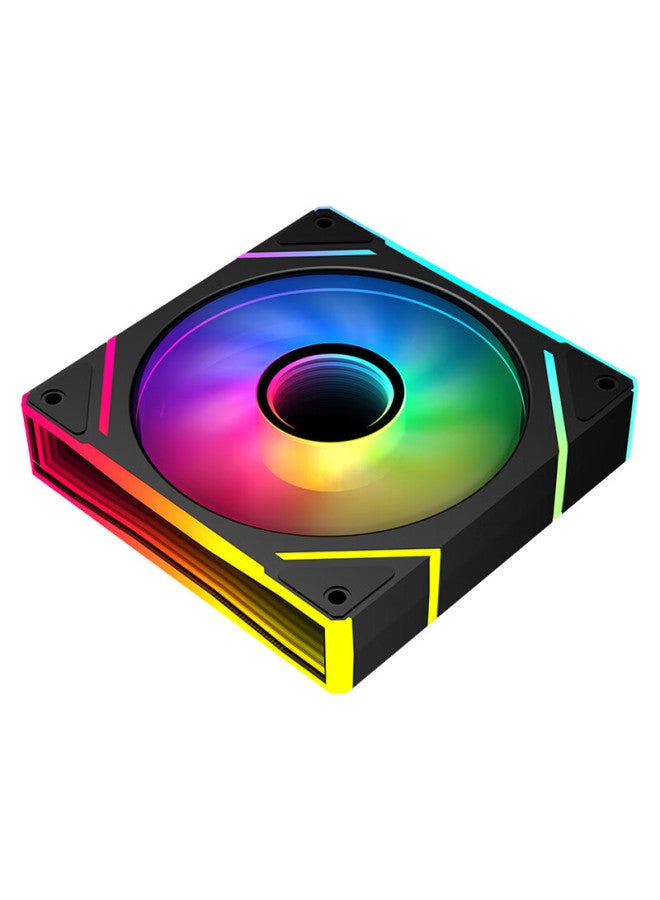 Sama Jingjie V3 Black Straight Blade, 12cm Case Fan, Argb Infinite Mirror Light, 5v3p Light Synchronization, Small 4p-pwm Speed Adjustment, Hydraulic Bearing, Standard Shock-absorbing Pad - Image 5
