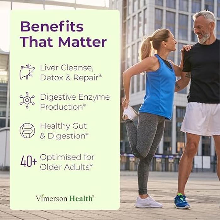 Vimerson Health دعم الكبد مع مستخلص الخرشوف، إنزيمات، سيليمارين 50% من شوك الحليب، جذر الهندباء، ليباز وبروتياز، مضادات الأكسدة Solarplast® – يدعم إزالة السموم، الهضم والطاقة. 60 كبسولة، إمداد لمدة 20 يومًا. - Image 4