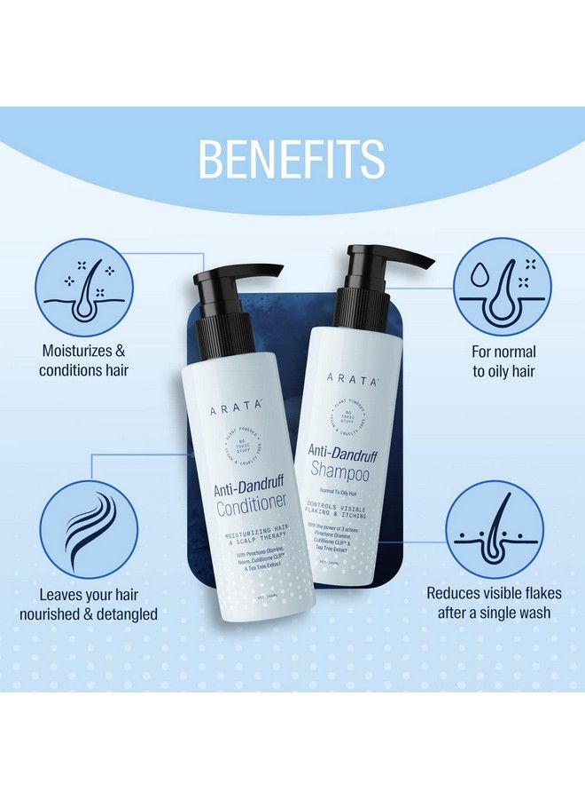 ARATA Anti Dandruff Detox Duo For Normal To Oily Hair ; Anti Dandruff Shampoo (200 Ml) And Conditioner (200 Ml) ; Removes Dandruff From The First Wash ; Conditions Hair - Image 5