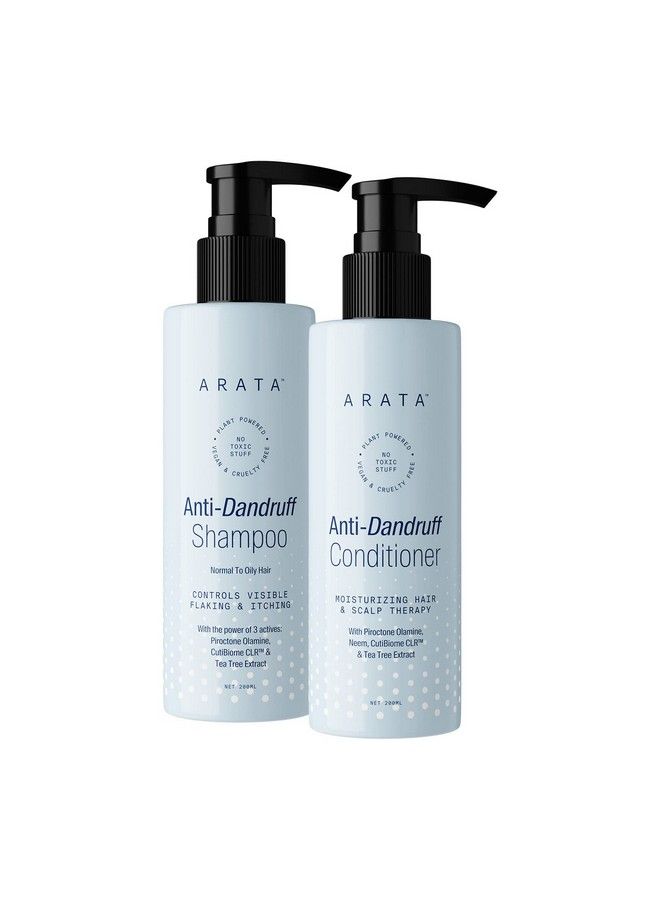 ARATA Anti Dandruff Detox Duo For Normal To Oily Hair ; Anti Dandruff Shampoo (200 Ml) And Conditioner (200 Ml) ; Removes Dandruff From The First Wash ; Conditions Hair - Image 2