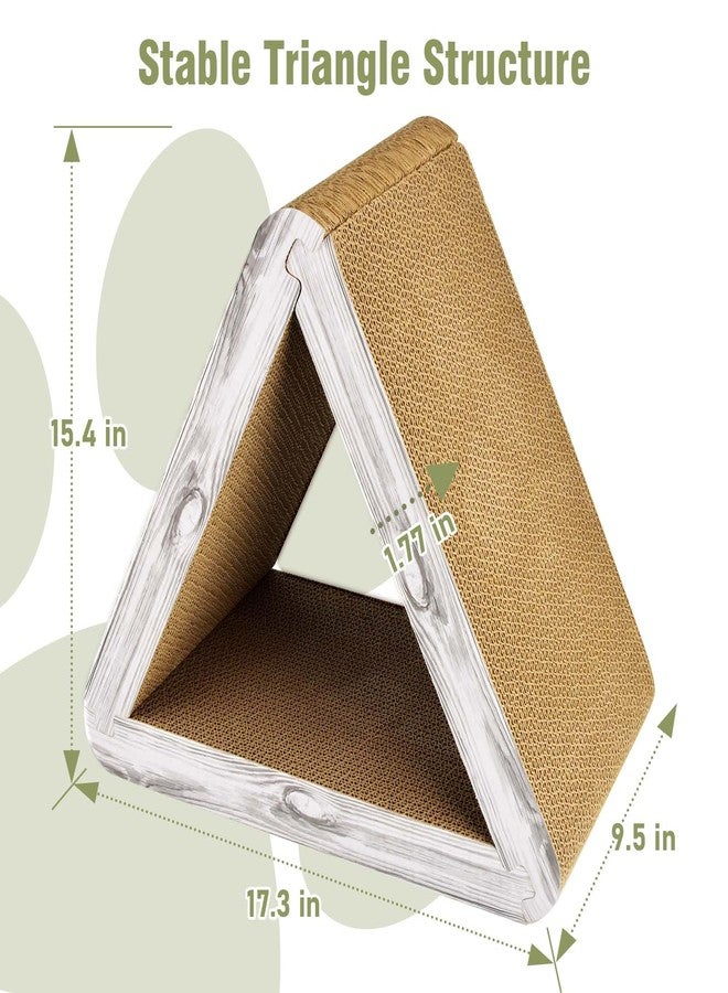 AccEncyc Foldable Triangle Cat Scratcher - 6 Usable Sides Cat Scratcher for Indoor Cats - Vertical Cat Board Pads - Image 2