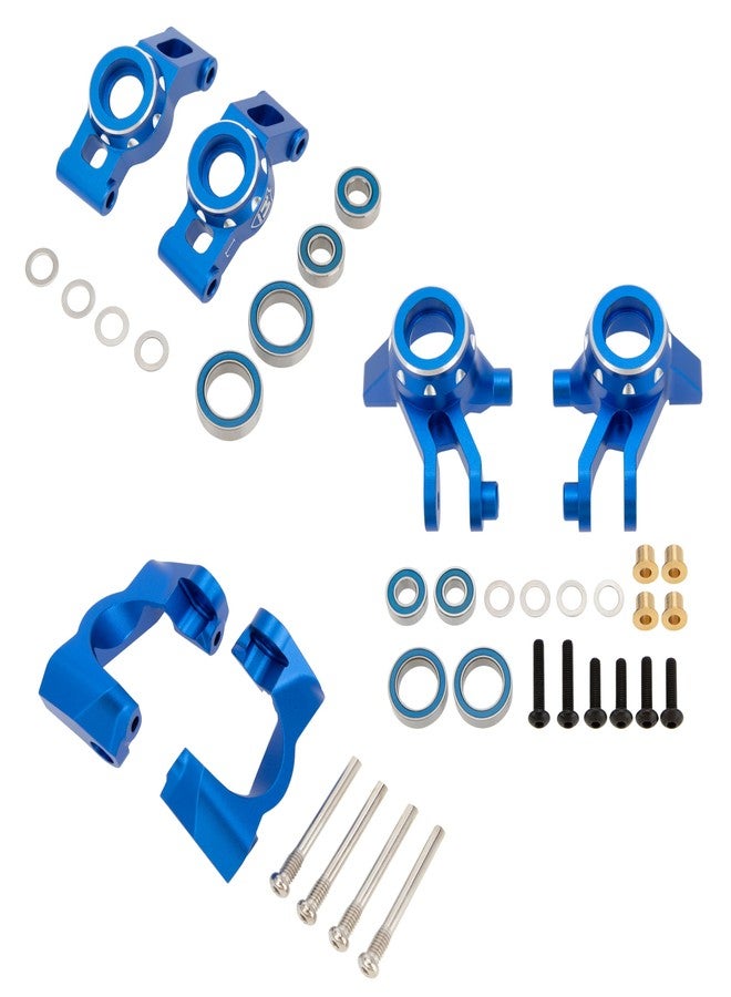 MEUS Racing Aluminum Steering Knuckles C-Hub Stub Axle Carrier Kit for Traxxas 1/16 Mini Maxx Upgrade Parts #10736,10752(Blue) - Image 1