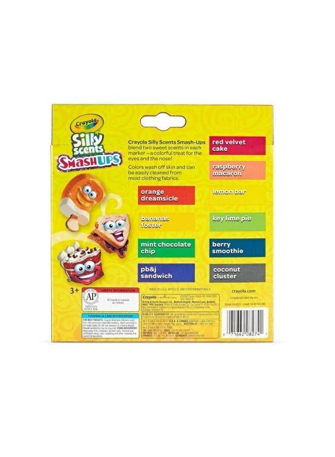 كرايولا أقلام تلوين رفيعة وقابلة للغسل من Crayola Silly Scents - أقلام ذات رأس عريض ومعطرة، تتميز بألوان نابضة بالحياة وروائح ممتعة - عبوة من 10 قطع - Image 4