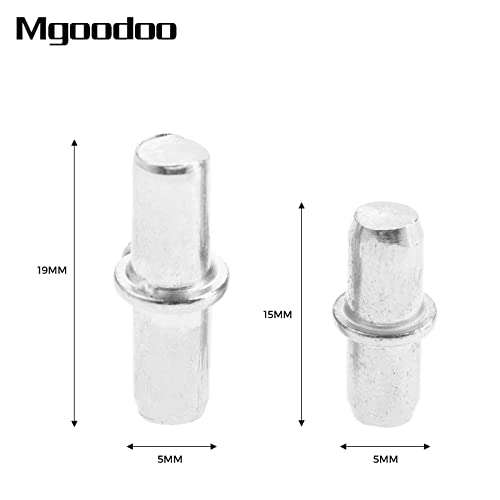 Mgoodoo 20pcs Cabinet Wardrobe Shelf Support Pins Studs Pegs Silver Tone (5mm x19mm) - Image 4