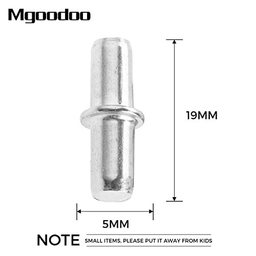 Mgoodoo 20pcs Cabinet Wardrobe Shelf Support Pins Studs Pegs Silver Tone (5mm x19mm) - Image 2