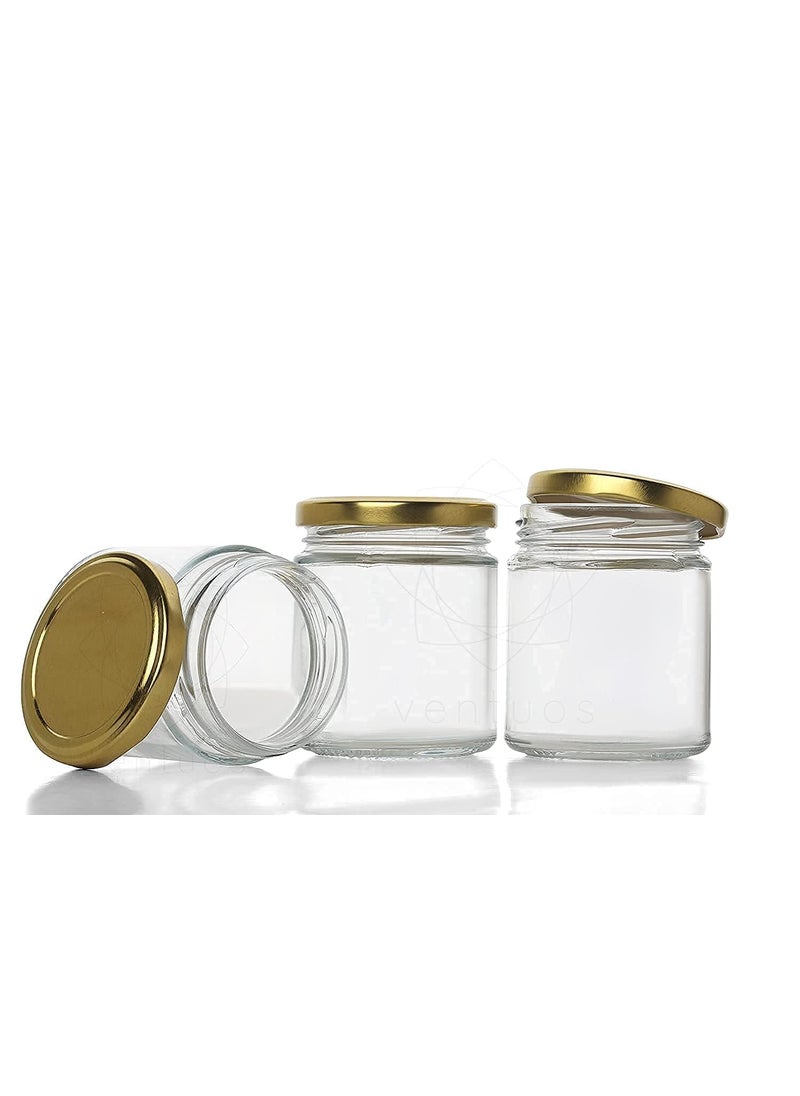 Cartvilla CARTVILLA Glass Small Containers Airtight Masala and SpicesDry Fruits Storage Jars for Refrigerator Round Shape Bottle for Kitchen Storage 200 ml Salsa  - Image 5