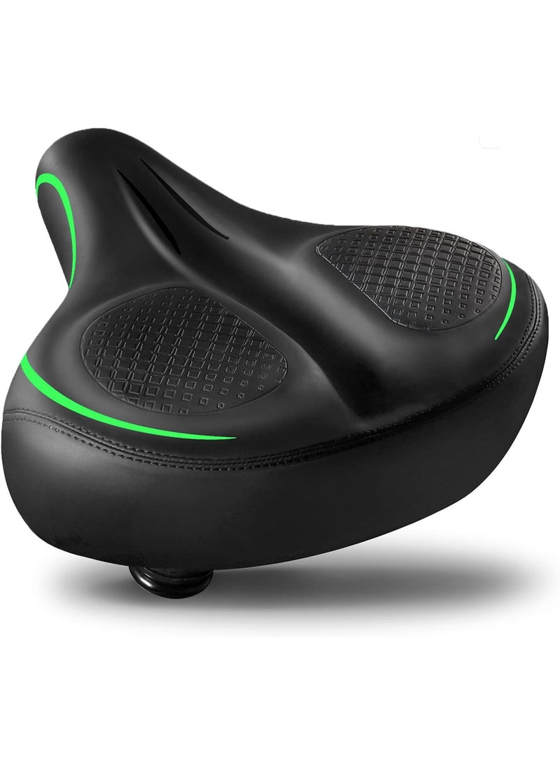 Soofam Comfortable Bike Seat Cushion, Wide Bicycle Saddle Replacement Memory Foam Padded Soft Bike Cushion with Dual Shock Absorbing - Image 1