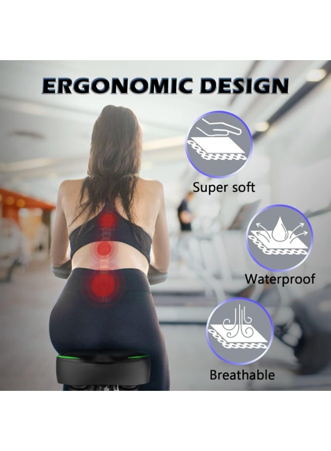 Soofam Comfortable Bike Seat Cushion, Wide Bicycle Saddle Replacement Memory Foam Padded Soft Bike Cushion with Dual Shock Absorbing - Image 5