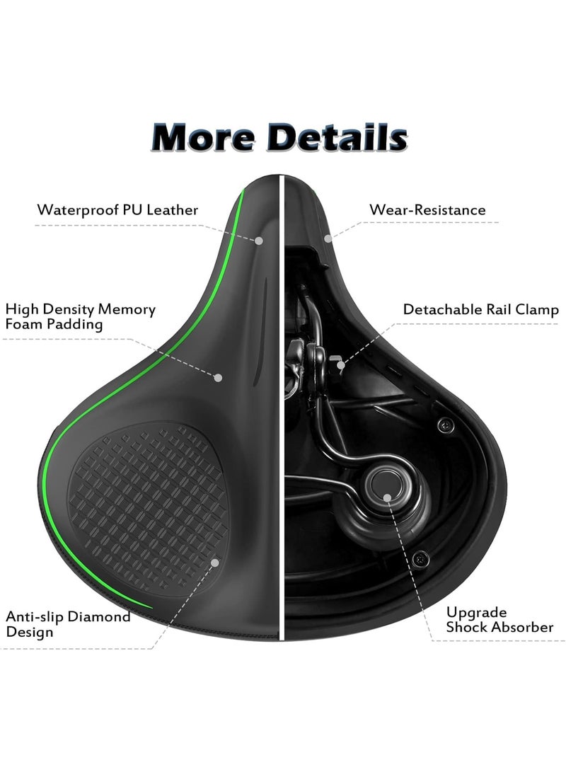 Soofam Comfortable Bike Seat Cushion, Wide Bicycle Saddle Replacement Memory Foam Padded Soft Bike Cushion with Dual Shock Absorbing - Image 3