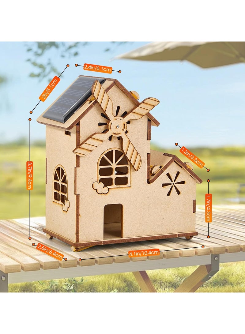 Luckam مجموعة ألغاز ثلاثية الأبعاد تعمل بالطاقة الشمسية - لعبة علمية خشبية للأطفال من عمر 8-12، مجموعة بناء نموذج شمسية مع طاحونة هوائية، مجموعة ألعاب تعليمية STEM وحرف علمية للأطفال - Image 4