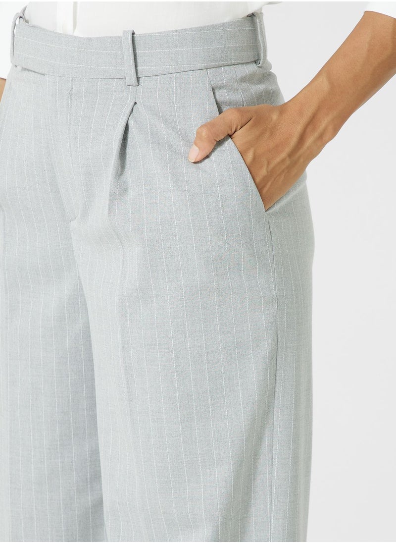 MANGO - Striped High Waist Pants - Image 1