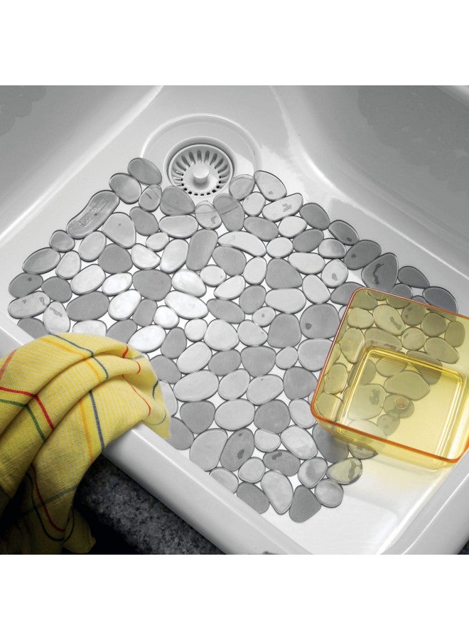 IDesign حصيرة حماية حوض المطبخ iDesign Pebblz، 0.1" × 13.6" × 10.7"، رمادي - Image 5
