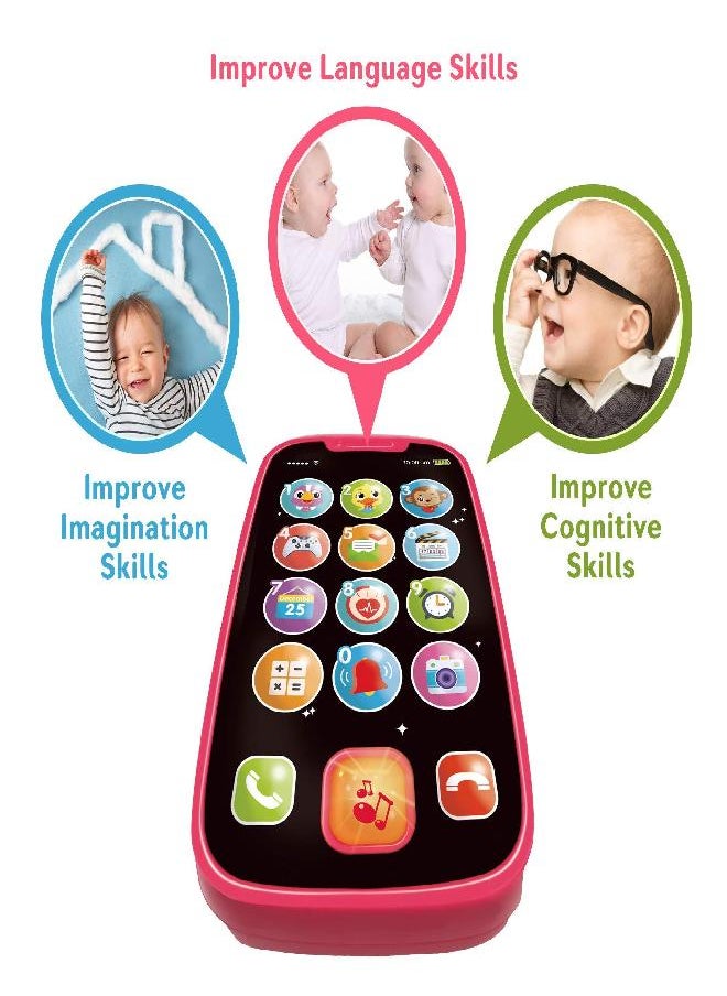 My First Smartphone - Cell Phone Baby Toy, for Toddlers and Young Children - 15 Unique Buttons and Functions, Musical Melodies, Animal Sounds and Number Learning - for 1-Year-Old Kids and Older