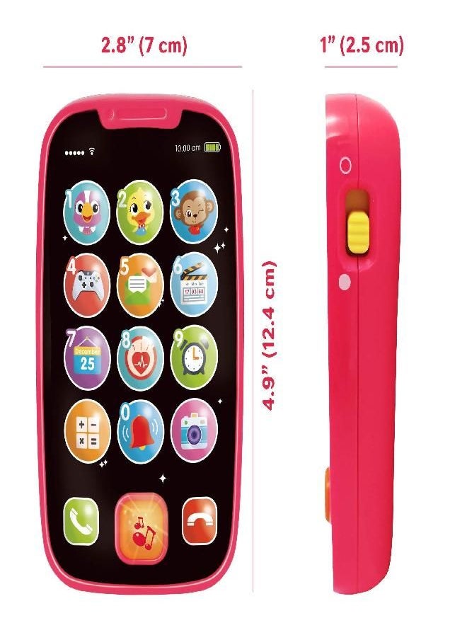 My First Smartphone - Cell Phone Baby Toy, for Toddlers and Young Children - 15 Unique Buttons and Functions, Musical Melodies, Animal Sounds and Number Learning - for 1-Year-Old Kids and Older