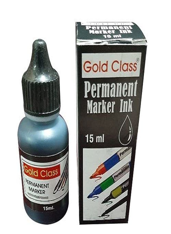 Gold class Permanent Marker Ink(15ml)-Pack of 10(Black) - Image 1