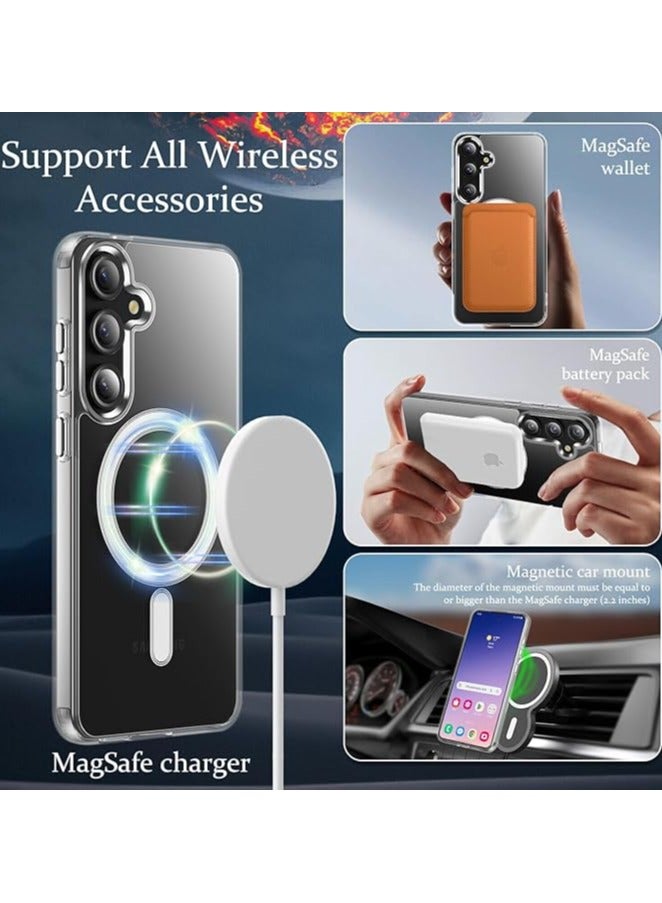 ويكسون جراب شفاف كريستالي لموبايل سامسونج جالاكسي S24 بلس مع حماية كاملة ضد الصفرار ,متوافق الشحن اللاسلكي موبايل ناعم مقاوم للصدمات من البولي يوريثين المقاوم للحرارة - Image 5