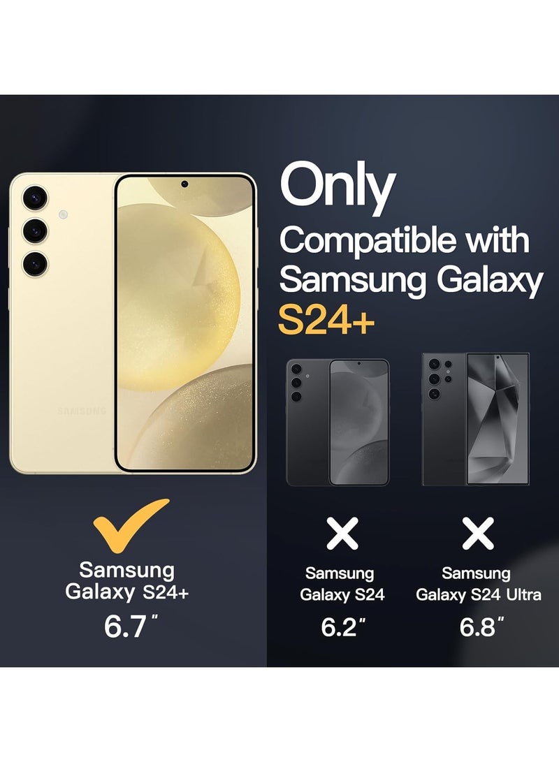 ويكسون جراب شفاف كريستالي لموبايل سامسونج جالاكسي S24 بلس مع حماية كاملة ضد الصفرار ,متوافق الشحن اللاسلكي موبايل ناعم مقاوم للصدمات من البولي يوريثين المقاوم للحرارة - Image 2
