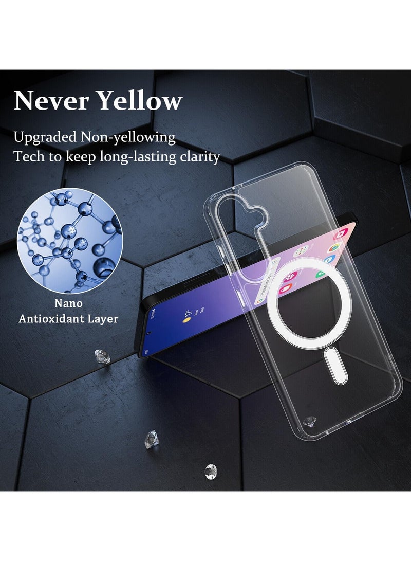 ويكسون جراب شفاف كريستالي لموبايل سامسونج جالاكسي S24 بلس مع حماية كاملة ضد الصفرار ,متوافق الشحن اللاسلكي موبايل ناعم مقاوم للصدمات من البولي يوريثين المقاوم للحرارة - Image 3