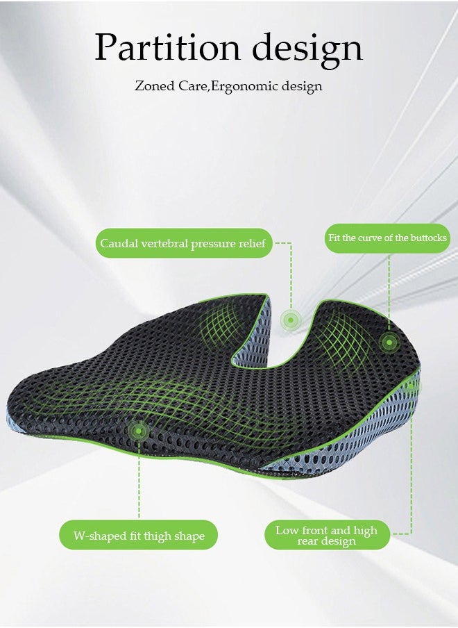 DUNISO Seat Cushion，Memory Foam Office Non Slip Chair Cushion,Multi Functional Waist Protection Cushion,Moisture Absorption and Breathability，Available in All Seasons，for Office、Car,Relief Back、Hip、Sciatica Pain,44*44*14CM  - Image 4