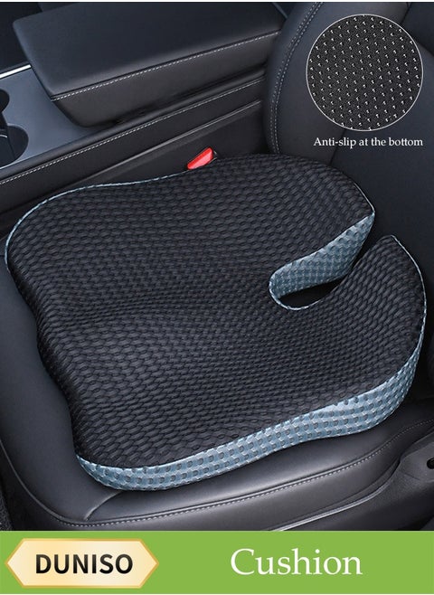 Seat Cushion，Memory Foam Office Non Slip Chair Cushion,Multi Functional Waist Protection Cushion,Moisture Absorption and Breathability，Available in All Seasons，for Office、Car,Relief Back、Hip、Sciatica Pain,44*44*14CM