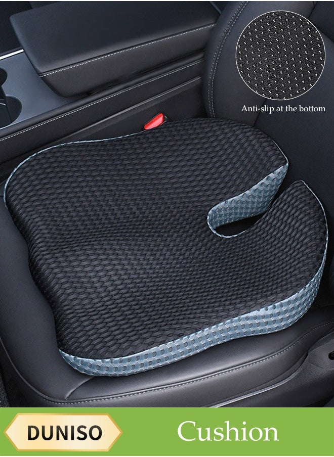 DUNISO Seat Cushion，Memory Foam Office Non Slip Chair Cushion,Multi Functional Waist Protection Cushion,Moisture Absorption and Breathability，Available in All Seasons，for Office、Car,Relief Back、Hip、Sciatica Pain,44*44*14CM  - Image 1