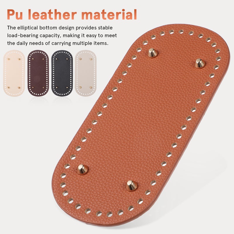 5pcs Crochet Bag Base: 52-Hole Handbag Bottom Shaper For Diy Handbag Making - Pu Leather Cushion Pad For Crochet And Shoulder Bags - Image 5