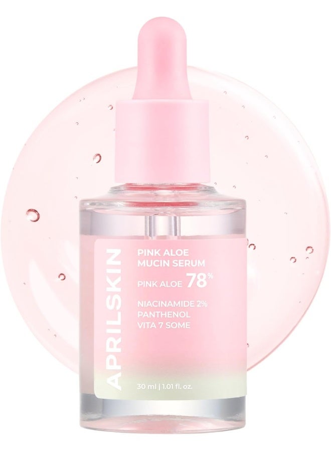 APRILSKIN April Skin Pink Aloe Mucin Serum Hydrating Glow Booster Niacinamide Brightening 30ml - Image 1