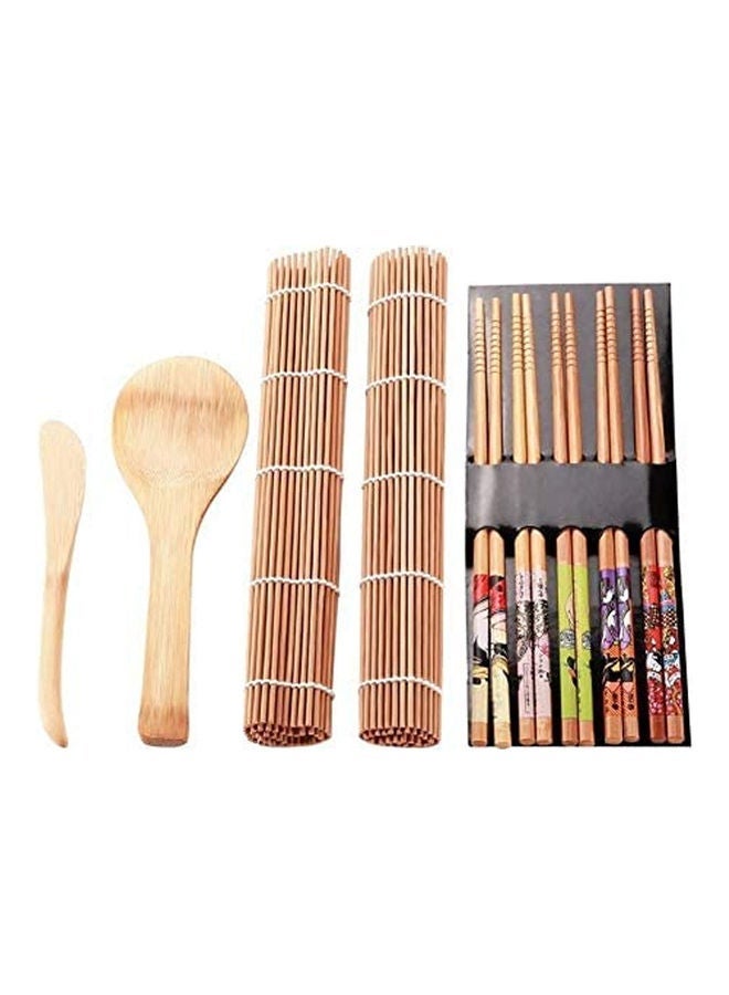 Sushi Making Kit Set, 9 PCS Beginner Sushi Kit Including 2 Sushi Roller, 5 Pairs of Chopsticks,1 Paddle,1 Spreader, The Perfect Gift Set for Sushi Lovers - Image 1