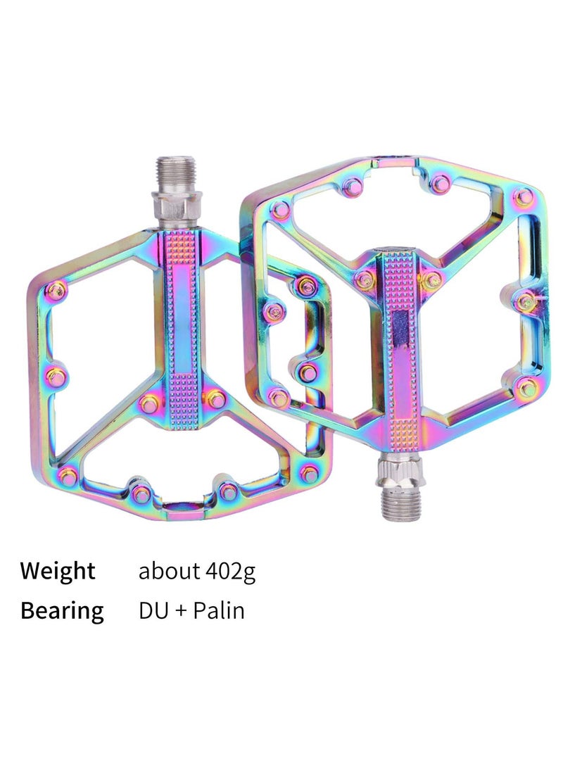 KASTWAVE Bike Pedals, Aluminum Alloy Bicycle Pedals, Mountain Bike Pedal with Removable Anti-Skid Nails for Road/MTB Bike, Gifts for Cycling Enthusiasts (Colorful) - Image 3