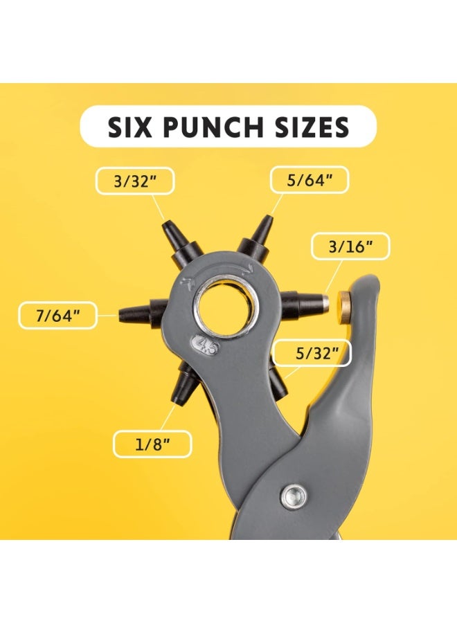 General Tools General Tools Leather Hole Punch Tool - 6 Multi-Hole Sizes for Leather, Rubber, & Plastic - Hobbies & Crafts 8.5 inches  - Image 5